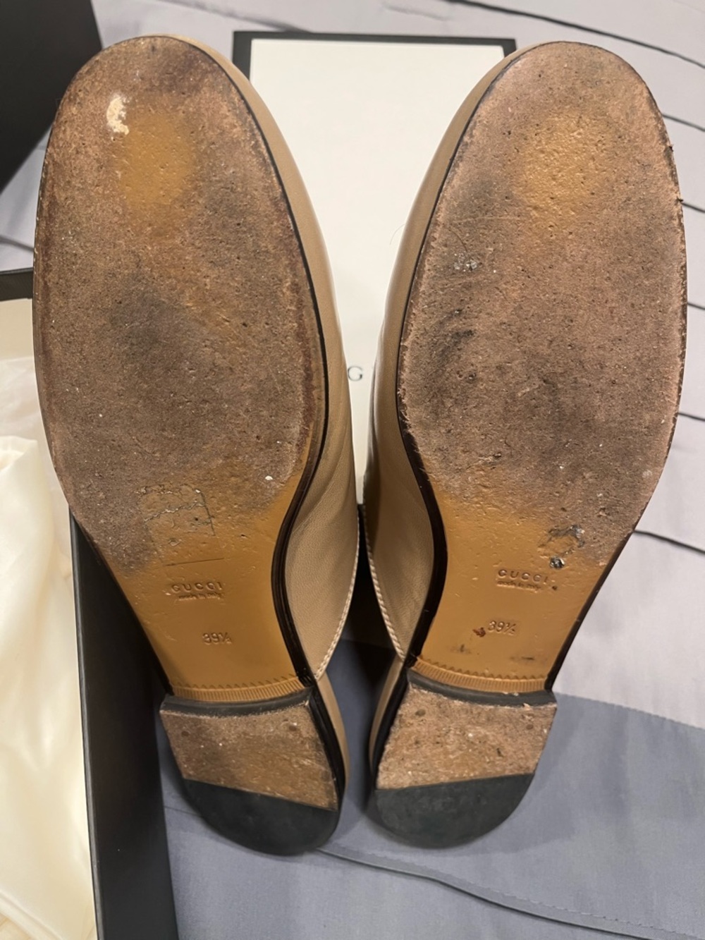 Gucci  women Leather Slip-On Horsebit slides - Picture 6 of 11